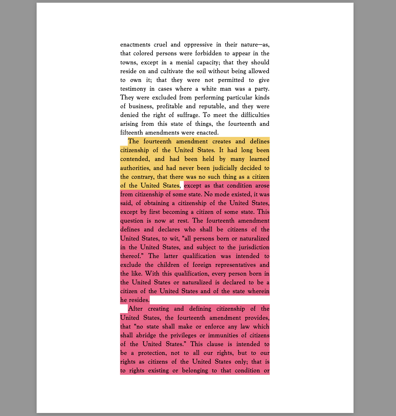 the 14th amendment defintes United States Citizenship 13th amendment was for newly emancipaed Slaves and made citizens the new slaves 3