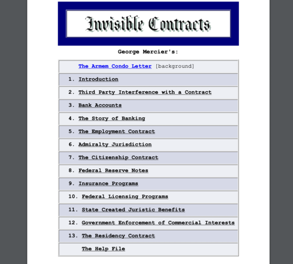 INVISIBLE CONTRACTS Residency, Voter Registration, DMV Registrations, and More   By George Mercier