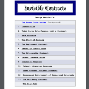 INVISIBLE CONTRACTS Residency, Voter Registration, DMV Registrations, and More   By George Mercier