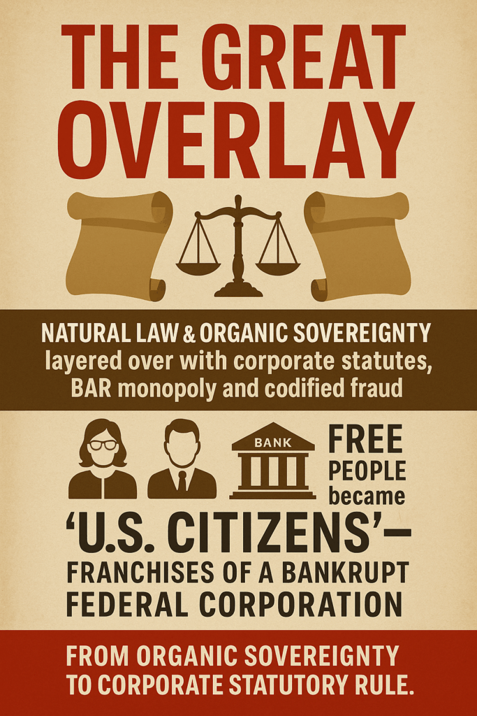 The Great Overlay The BAR Run Conversion of Americans into Wards — The Codification Process From Organic Sovereignty to Corporate Statutory Rule